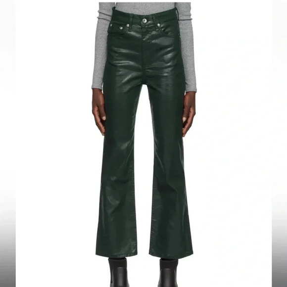 rag & bone Pants - Rag & Bone Casey High-Rise Ankle Flare Coated Pine Grove NWT size 30